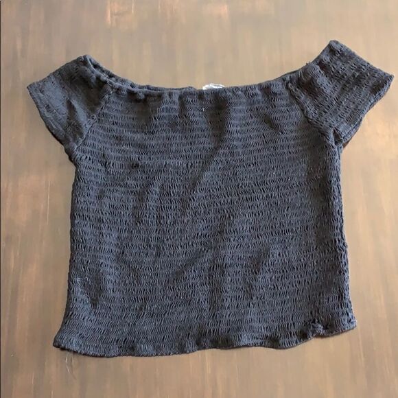 Brandy Melville Black Off the shoulder top! O/S - Picture 1 of 3